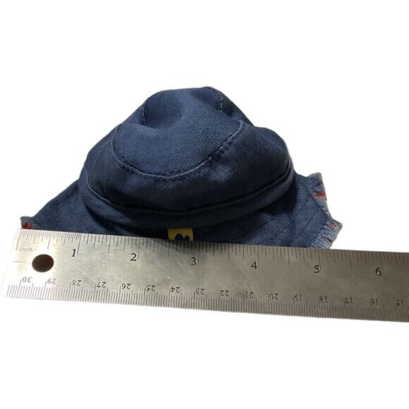 Build A Bear Distressed Denim Bucket Hat Frayed Brim Fringe Fisherman Cap - Picture 6 of 6